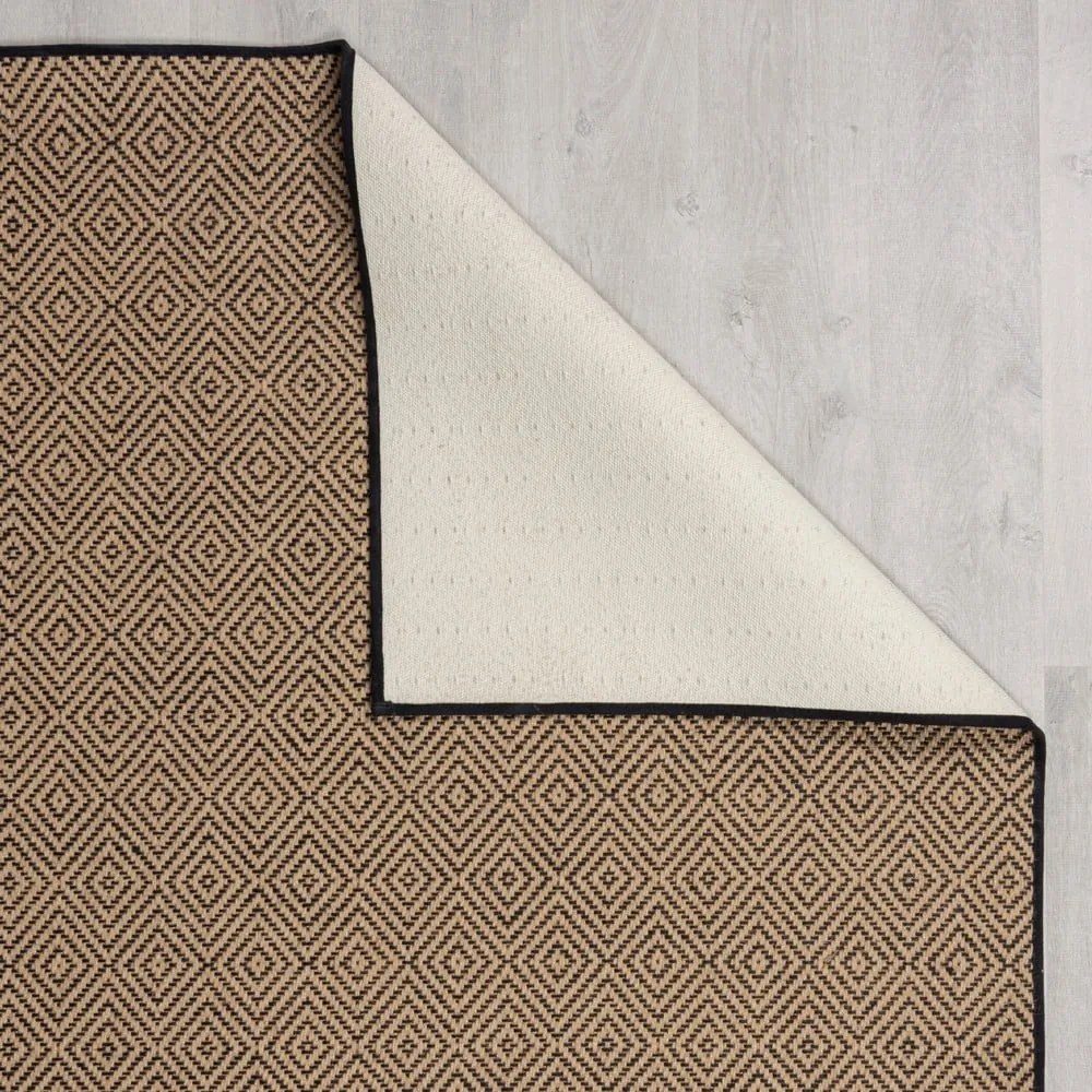 Covor tip traversă pentru scări negru/în culoare naturală din iută 60x600 cm Diamond – Flair Rugs