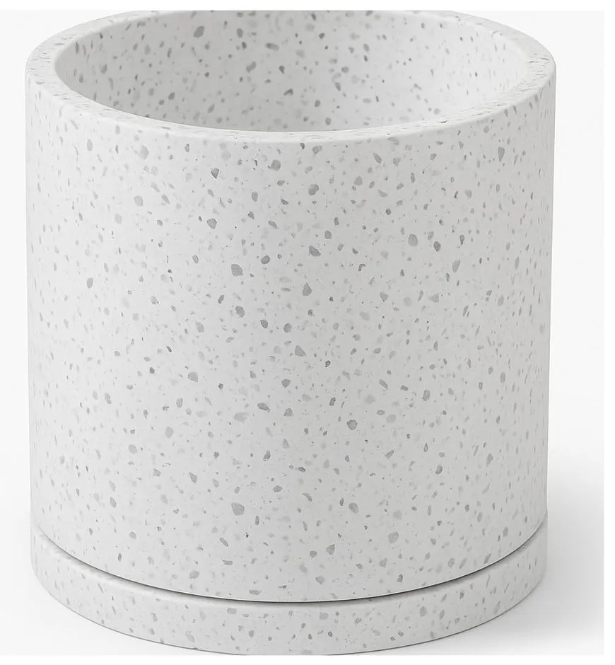 Set 2 ghivece Bonami Selection Terrazzo, ø 26 cm, alb