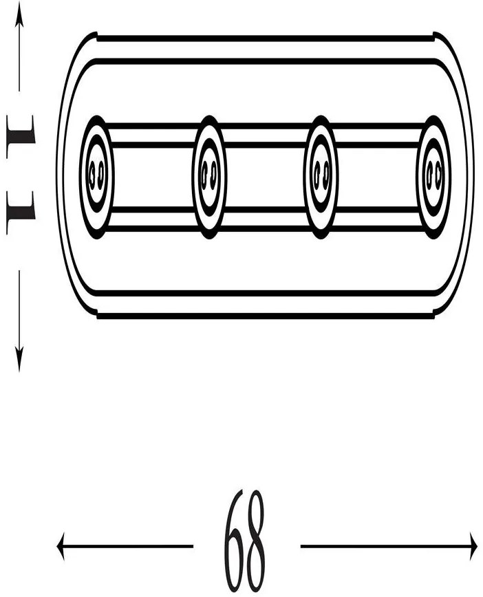 Plafoniera cu 4 spoturi metal negru San Diego