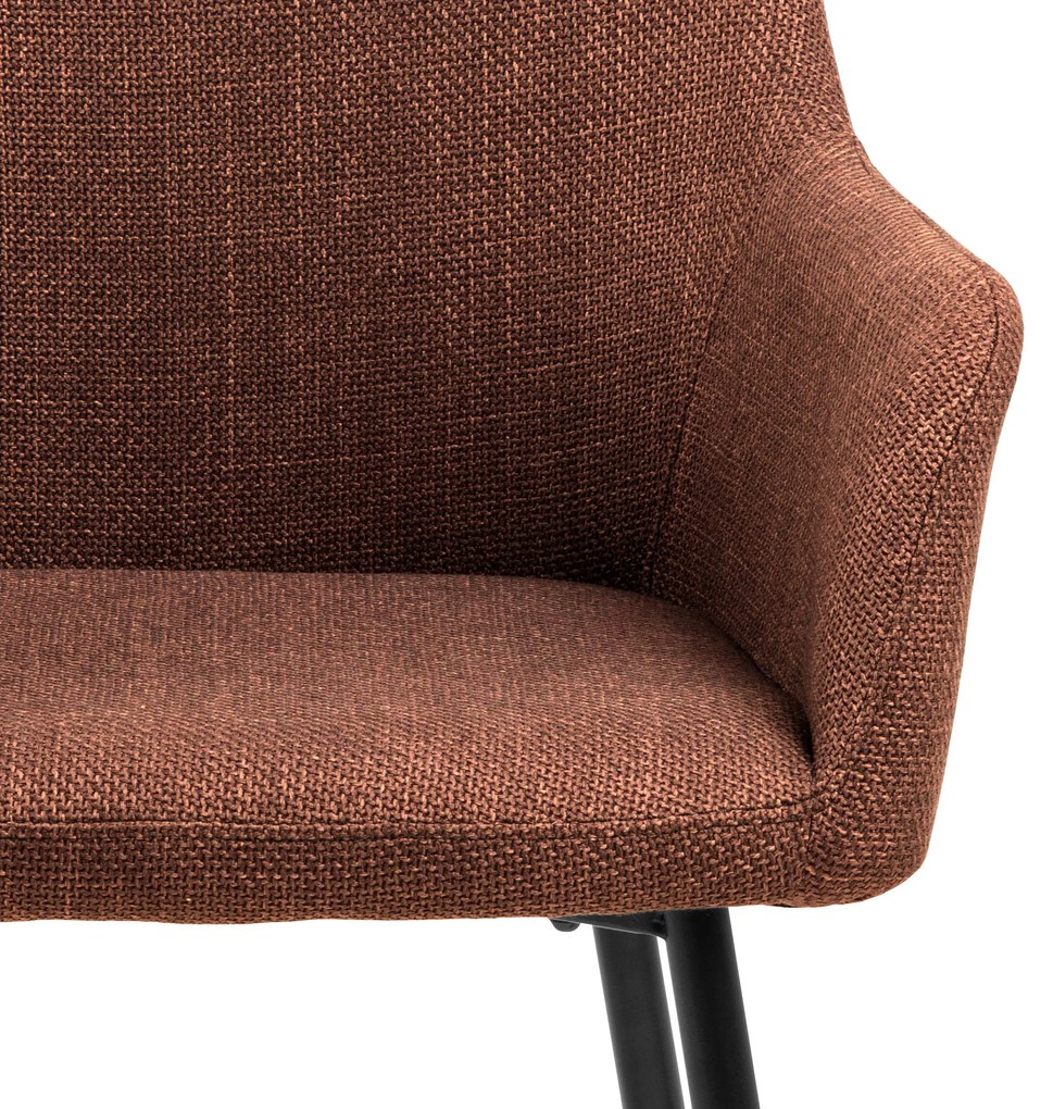 MAZZONI EXPORT VERA Teracotă (material Basel 44) - SCAUN MODERN ADÂNC TAPIȚAT PENTRU SALON/LIVING LOFT