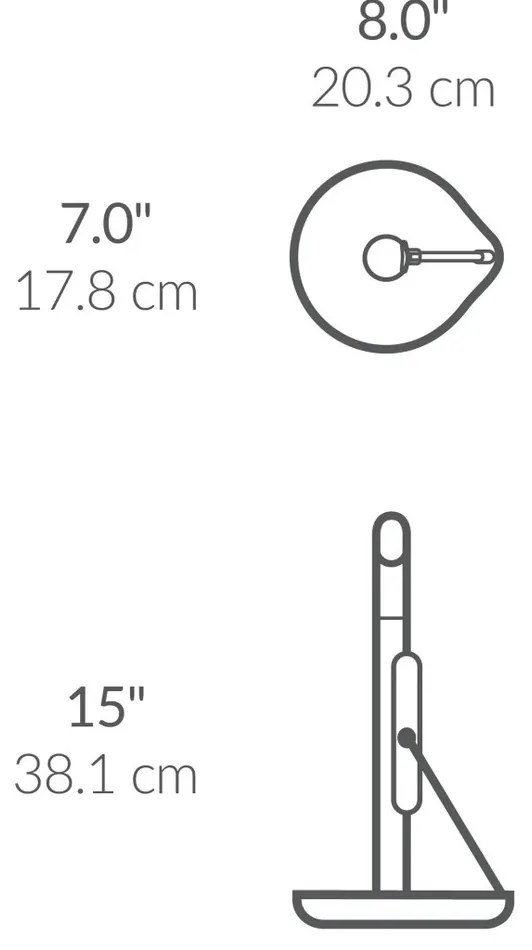 Suport pentru prosoape de hârtie Simplehuman,pentru role de până la 17 cm, oțel negru