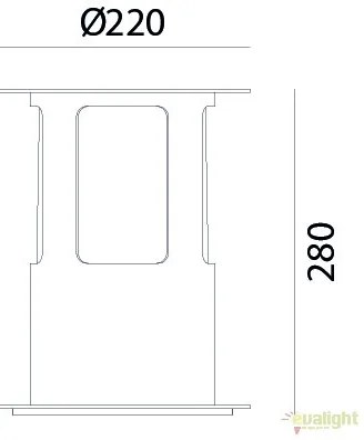 Stalp de exterior modern inaltime 28cm cu protectie IP65, Porto 258.01.FF