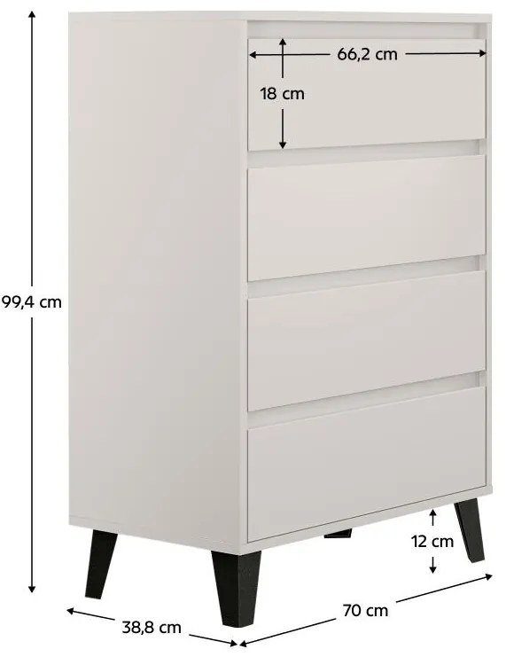 Comodă Brisas 3 (cashmir + negru) . 1116265