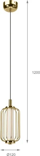 Lustră LED suspendată pe cablu BONNIE 10W/230V 3000K auriu