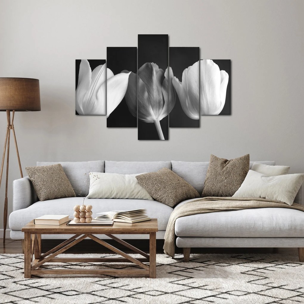 Tablou - Lalele alb negre (150x105 cm)