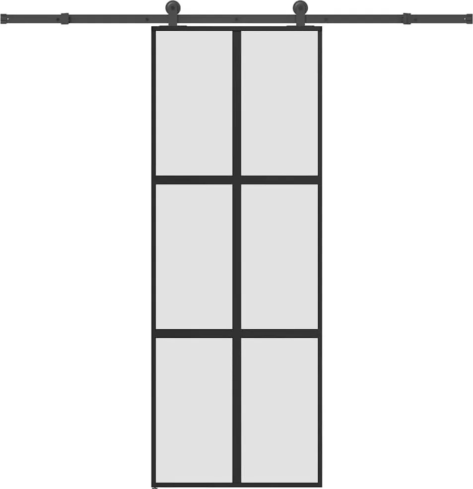 vidaXL Ușă glisantă cu set de feronerie sticlă temperată și aluminiu