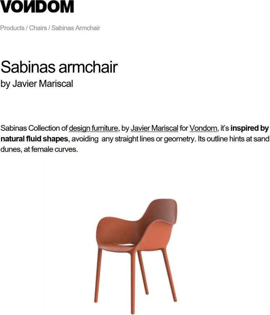 Set de 4 Scaune moderne cu brate de exterior / interior design premium SABINAS ARMCHAIR 45012 Vondom