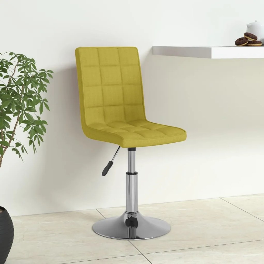 335692 vidaXL Scaun de bucătărie pivotant, verde, material textil