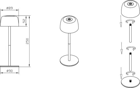 Lampă LED reîncărcabilă dimabilă Zuma Line ETLED-658-CM POCO LED/2W/1200 mAh IP44 crem