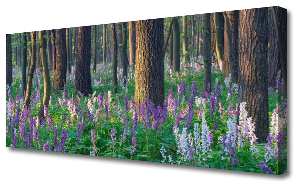 Tablou pe panza canvas Pădurea Verde Natura Brun Violet