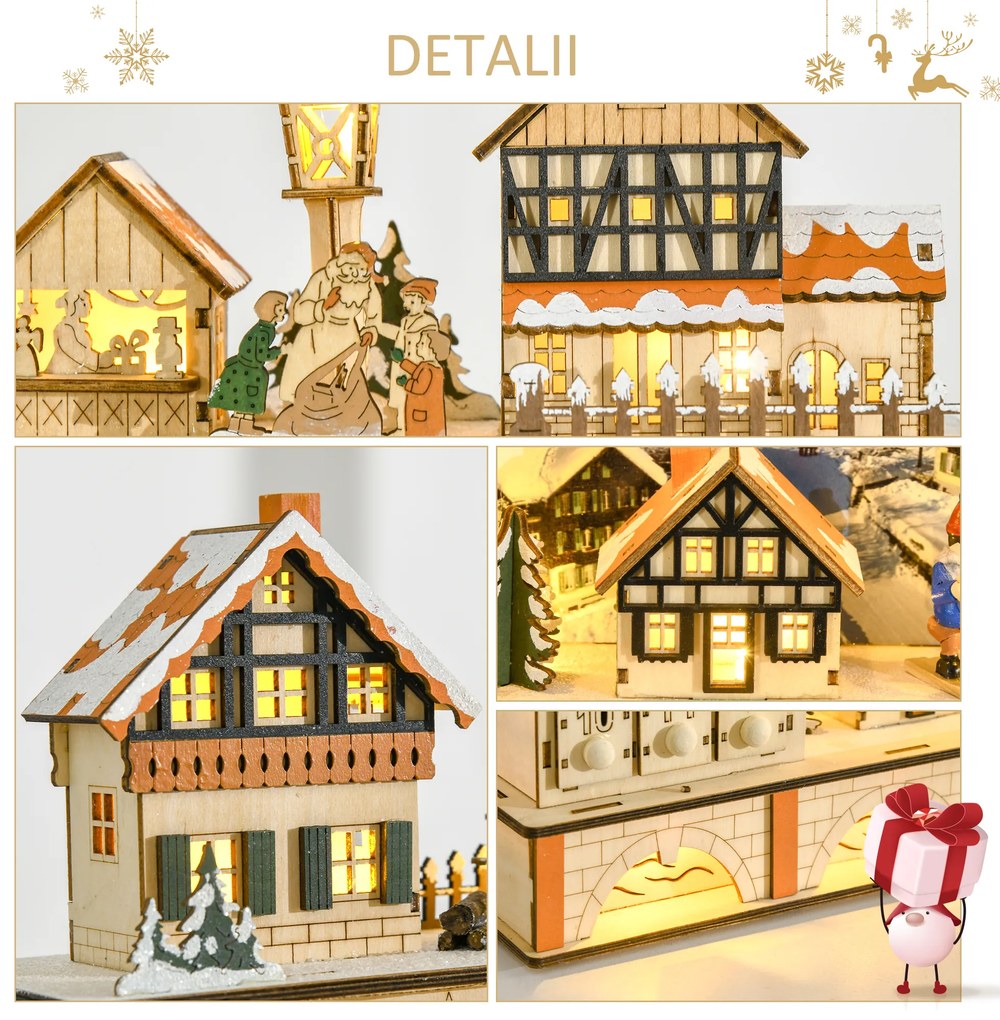 Calendar de Advent, calendar de Craciun, decoratiunde de Craciun HOMCOM | Aosom Romania