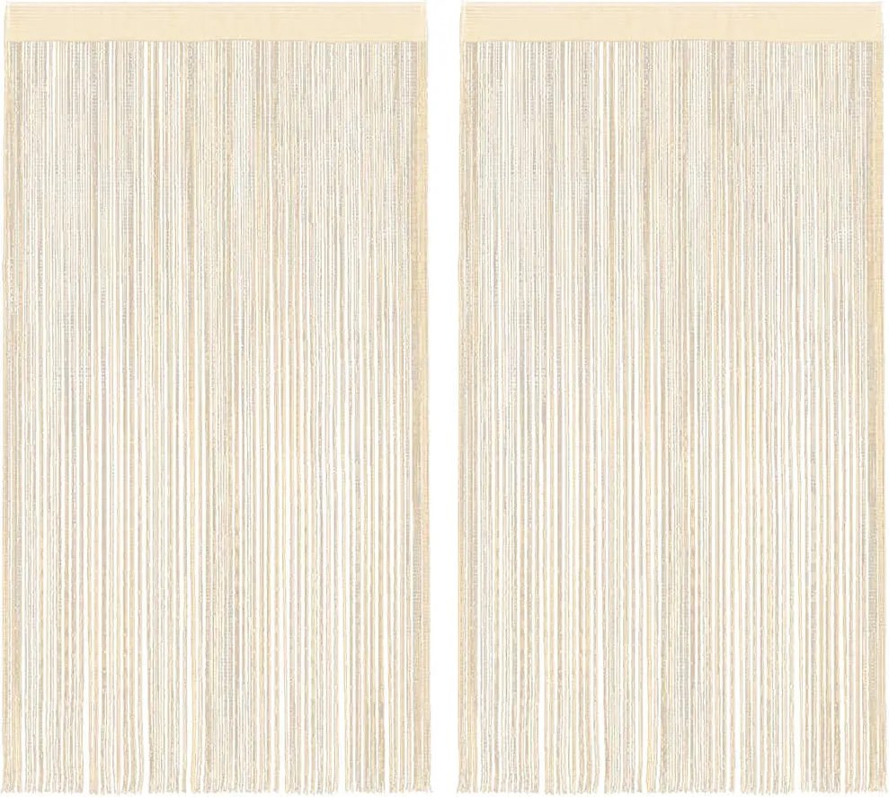 vidaXL Draperii cu franjuri, 2 buc., 140 x 250 cm, crem
