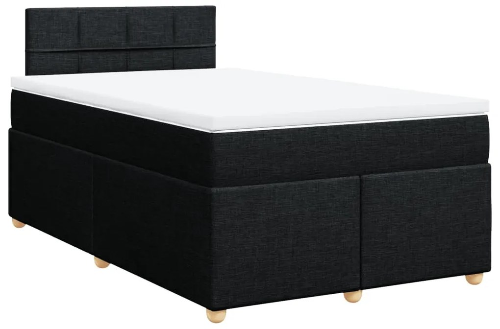 3286621 vidaXL Pat box spring cu saltea, negru, 120x190 cm, catifea