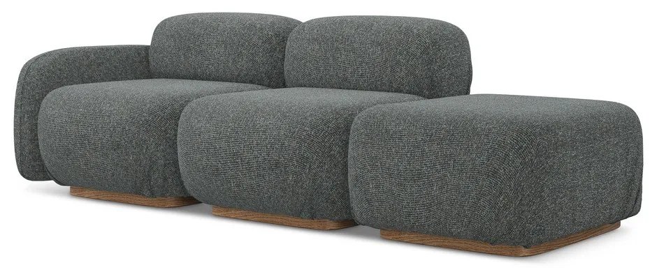 Șezlong modular gri (cu colț pe partea stângă) Ailani – Makamii