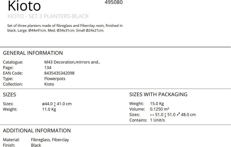 Set de 3 jardiniere decorative Kioto