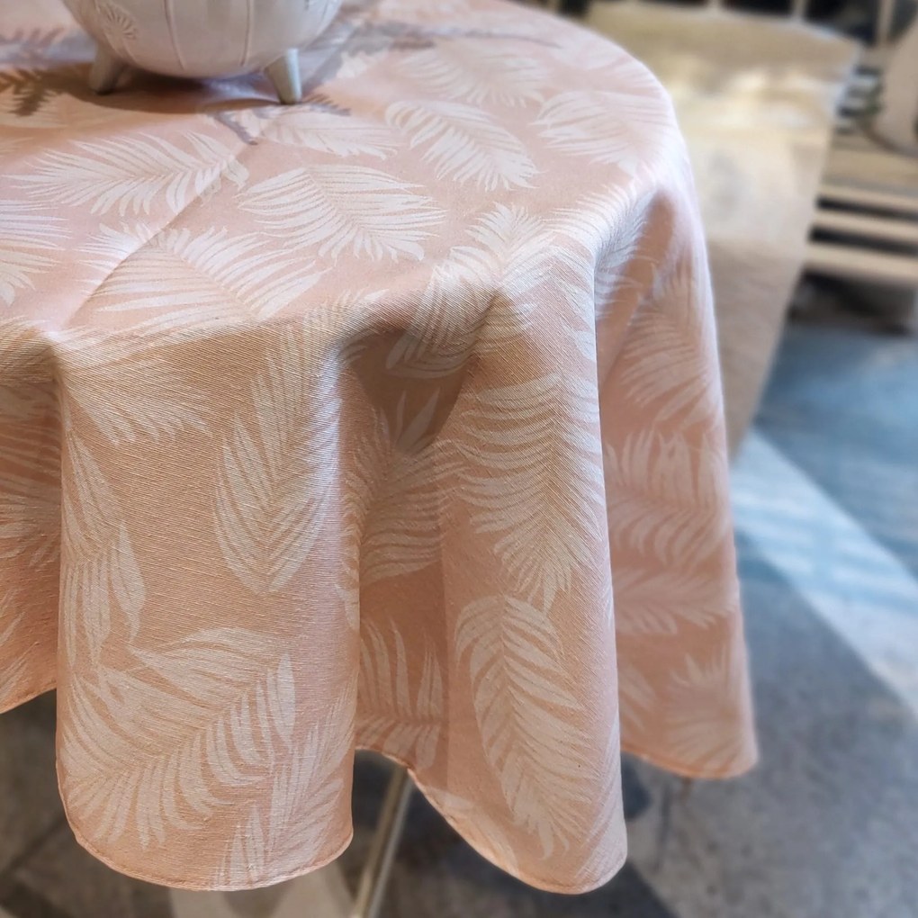 Fata de masa rotunda, Rosa, bumbac, 140 cm