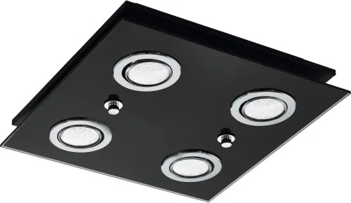Plafonieră LED Eglo 33804 GRATTINO 4xGU10/2,8W/230V 3000K negru