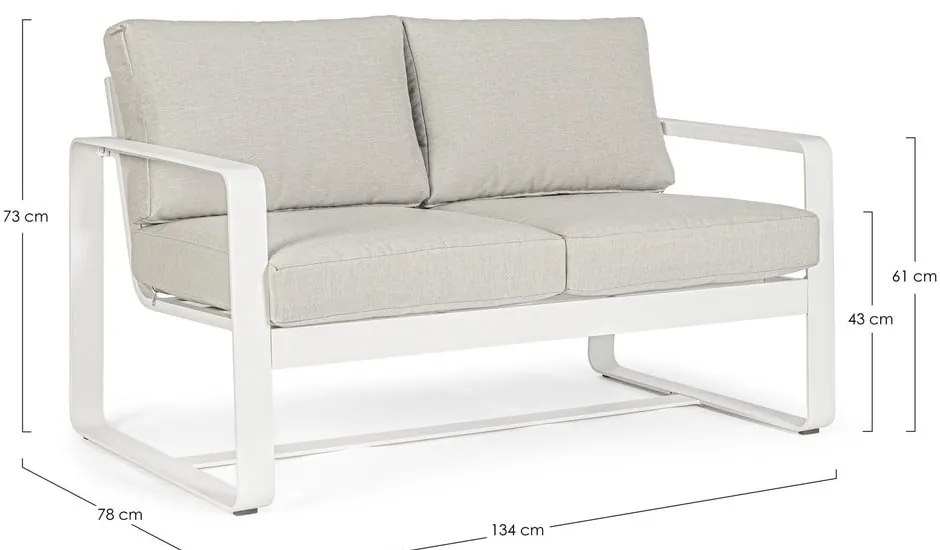 Canapea de grădină albă din aluminiu Merrigan – Bizzotto