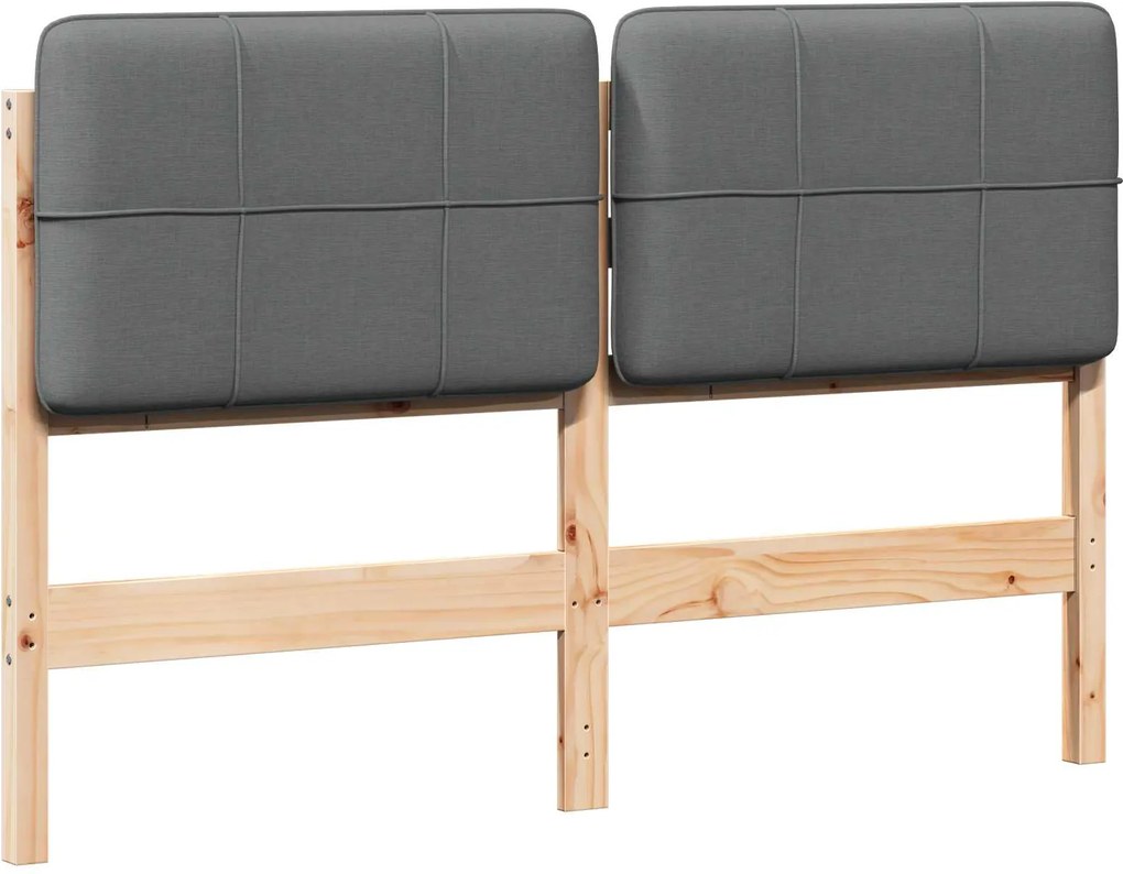 vidaXL Tăblie tapițată Maro și gri deschis 120 cm Lemn de pin masiv