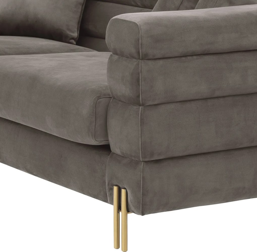 Canapea eleganta design LUX York, catifea gri 114343 HZ