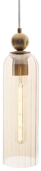 Lustră pe cablu MAXLIGHT P0510 CAMPANILA 1xE27/40W/230V d. 10 cm alamă/bej