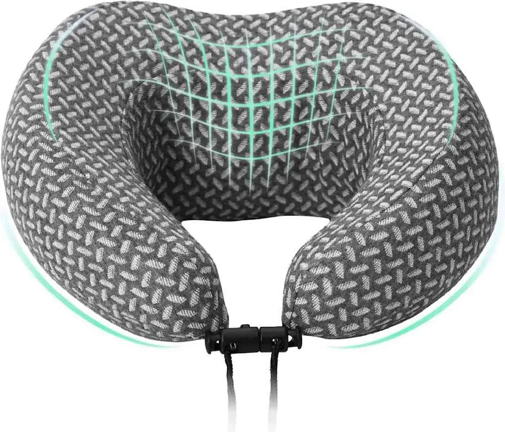 vidaXL Perna de gât pentru călătorie Gri 30 x 28 x 14 cm Poliester