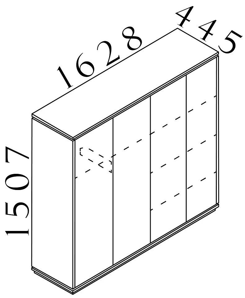 Dulap înalt Creator 162,8 x 44,5 x 150,7 cm, antracit / alb