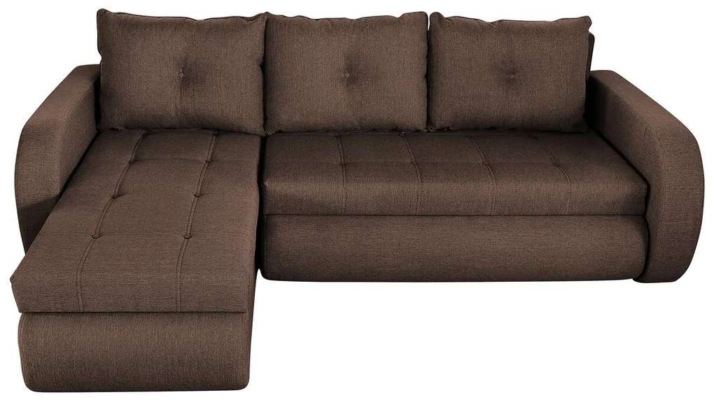 Coltar extensibil reversibil Siena Lux Chocolate 243x141x81 cm cu lada de depozitare