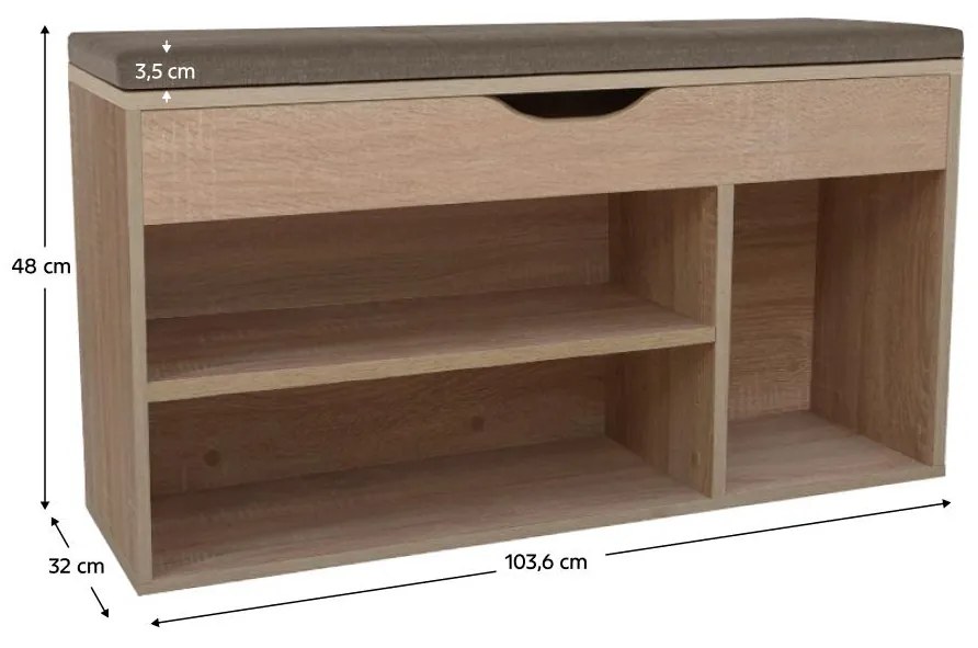 Pantofar (dulap pantofi) Filesas (stejar sonoma + maro) . 1116344