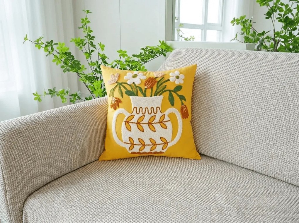 Husa pentru perna VAZONIE 45x45 cm, galben