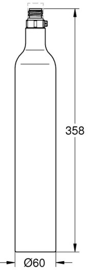 GROHE 40422000 - Butelie CO2 GROHE Blue 425 g (4 buc.) inox