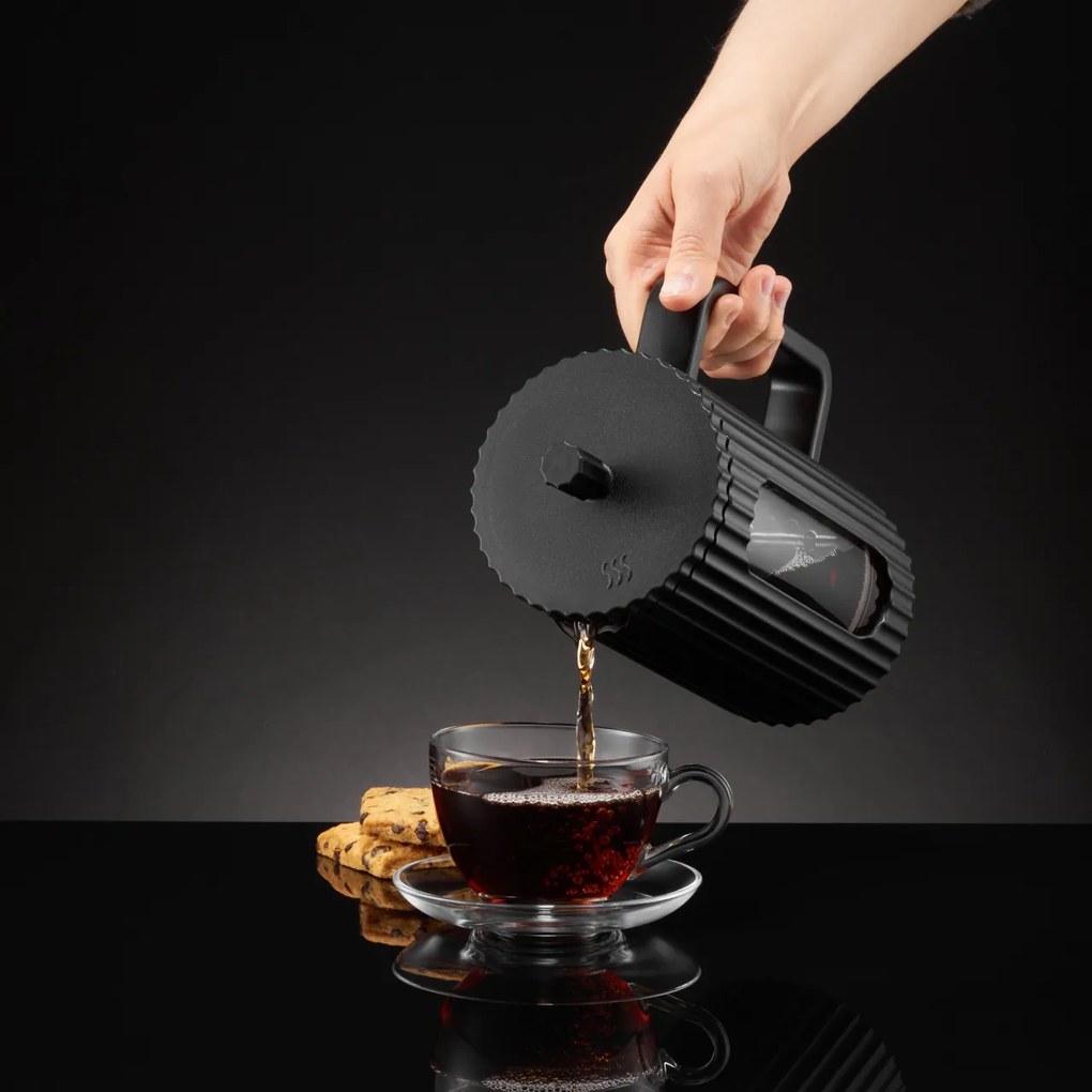 Filtru ceai sau cafea 600ml, negru, Curly