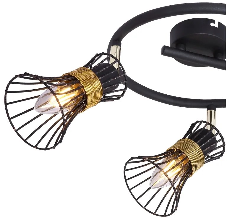 Plafoniera moderna metalica negru-aurie PURRA 3L 54814-3 GL