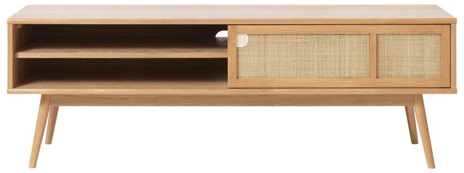 Comodă TV în culoare naturală cu aspect de lemn de stejar 150x50 cm Barrali – Unique Furniture