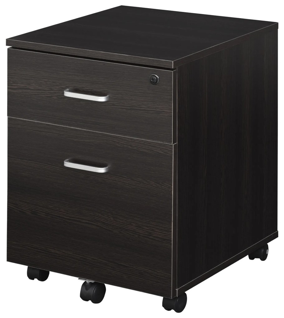 Vinsetto Dulap cu Sertare, 2 sertare si 5 roti, dulap Birou Compact pentru Documente , 40x44x54.6cm, Design Modern | Aosom Romania