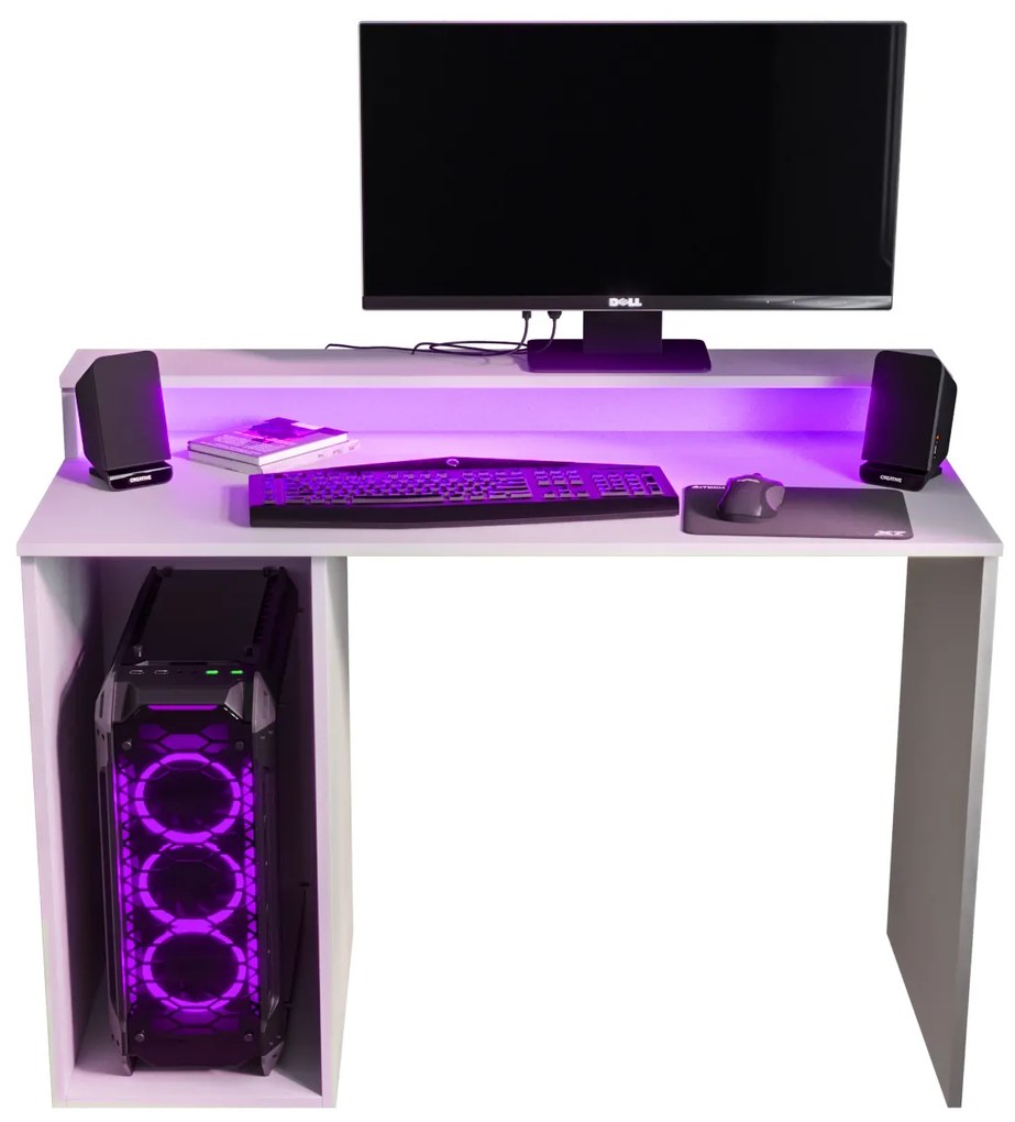 Masă PC pentru gaming Garrick 2 (biely) (cu iluminat LED RGB). 1064136