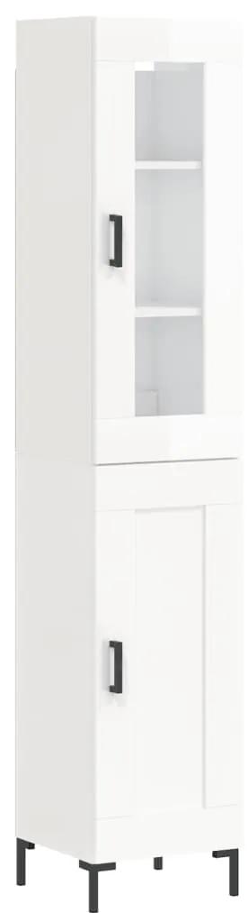 3199491 vidaXL Dulap înalt, alb extralucios, 34,5x34x180 cm, lemn prelucrat