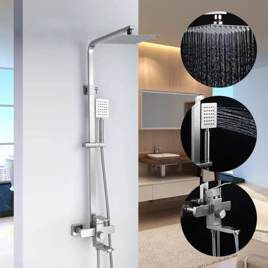 Coloană de Duș Satinată Model LY005 – Design Modern și Funcțional pentru O Baie Elegantă