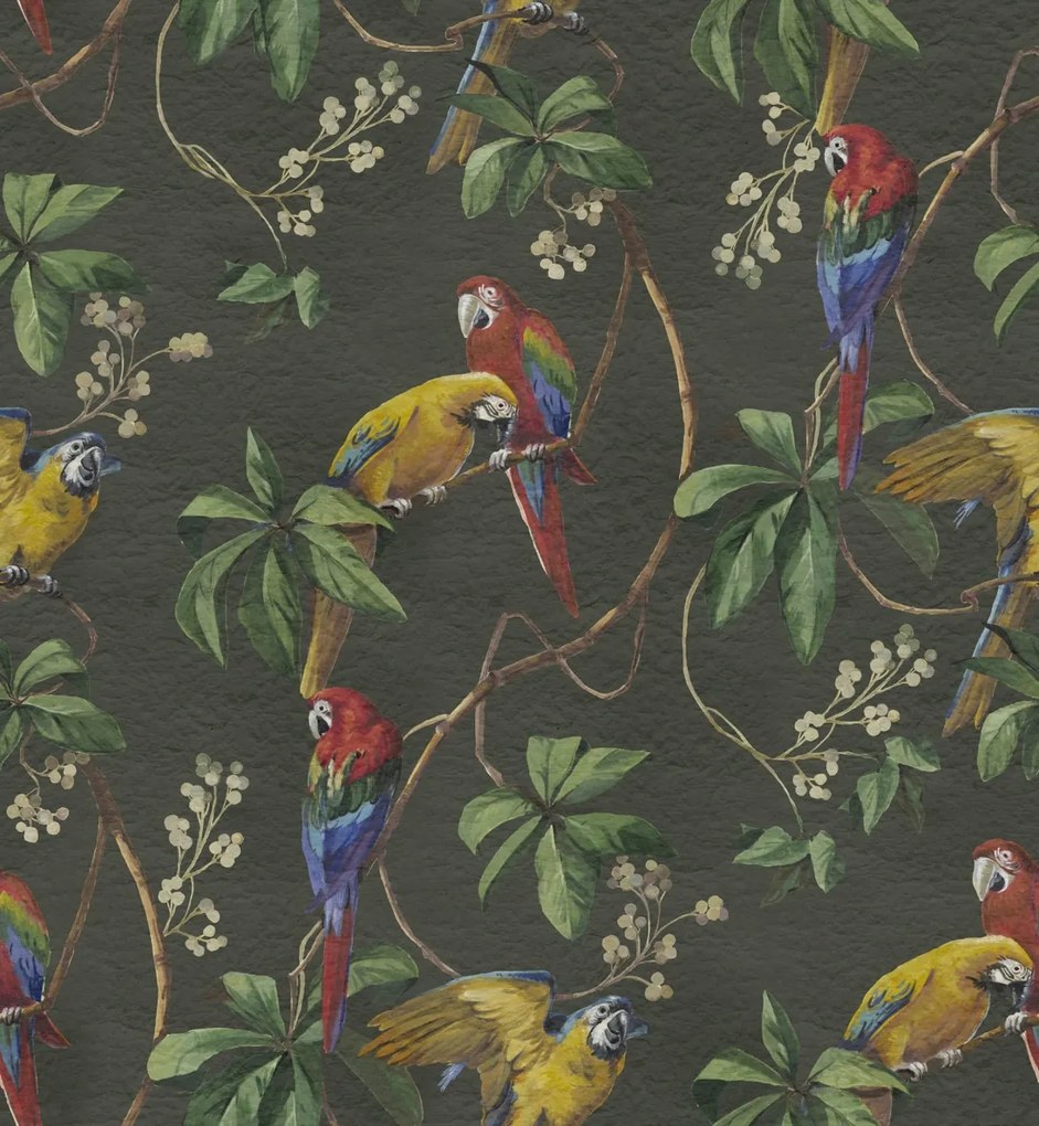 Fototapet, Parrots, Green, Rebel Walls