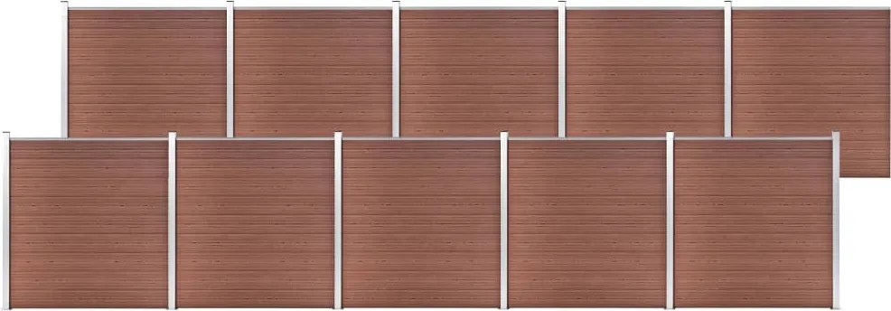 vidaXL Gard de grădină, maro, 1737 x 186 cm, WPC