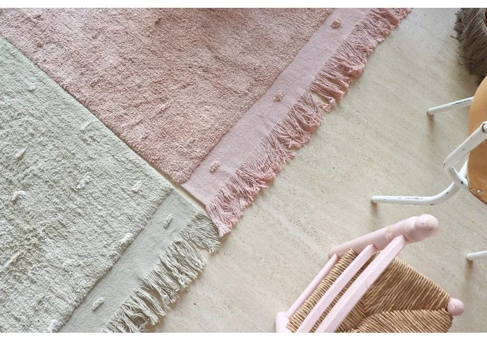 Covor verde deschis lavabil/țesut manual din bumbac 140x200 cm Woods Symphony Olive – Lorena Canals