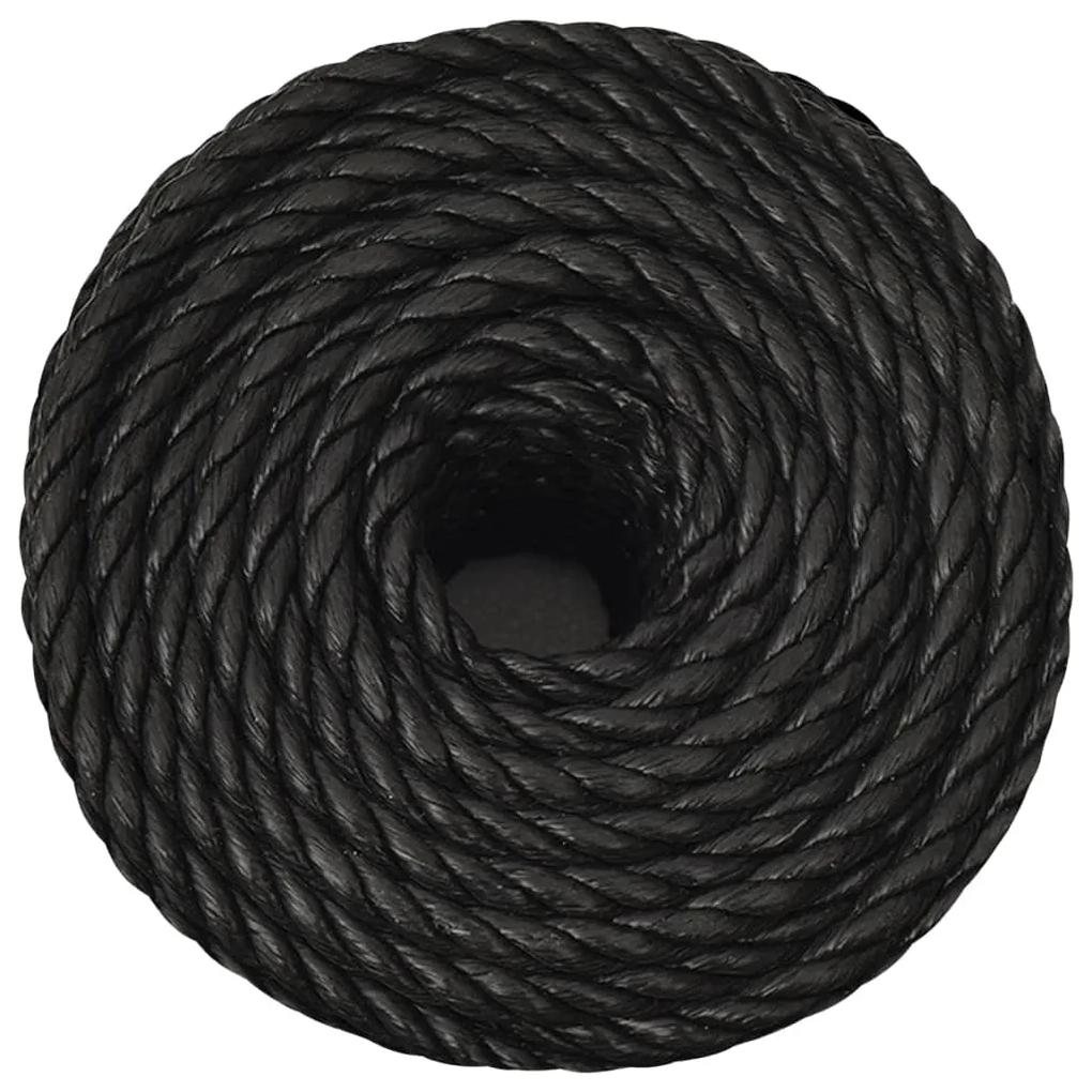 Franghie de lucru, negru, 10 mm, 25 m, polipropilena 1, Negru, 25 m, 10 mm