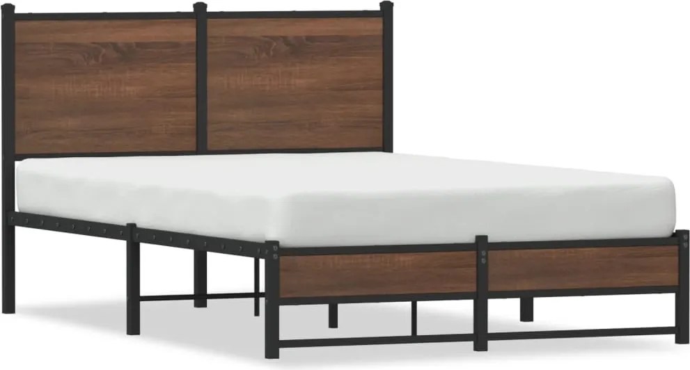 vidaXL Cadru pat metalic fără saltea, stejar maro, 120x200 cm