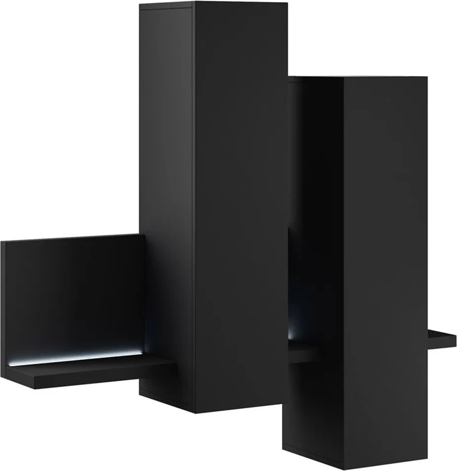 Corp lemn masiv suspendat Aurea, 152 × 90 × 35 cm - Negru