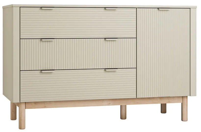 Comodă pentru copii bej joasă 144,5x52 cm Miloo – Pinio