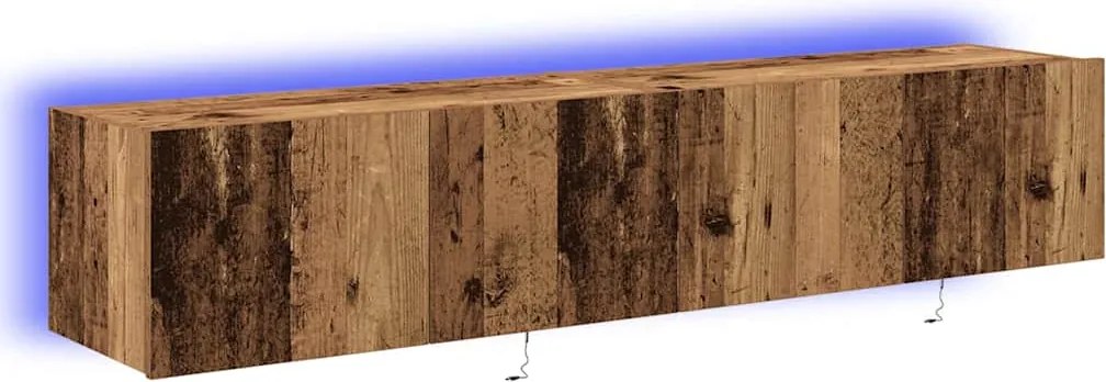 vidaXL Dulap TV de perete Pe perete 2 pcs Lemn Vechi 80 x 35 x 31 cm