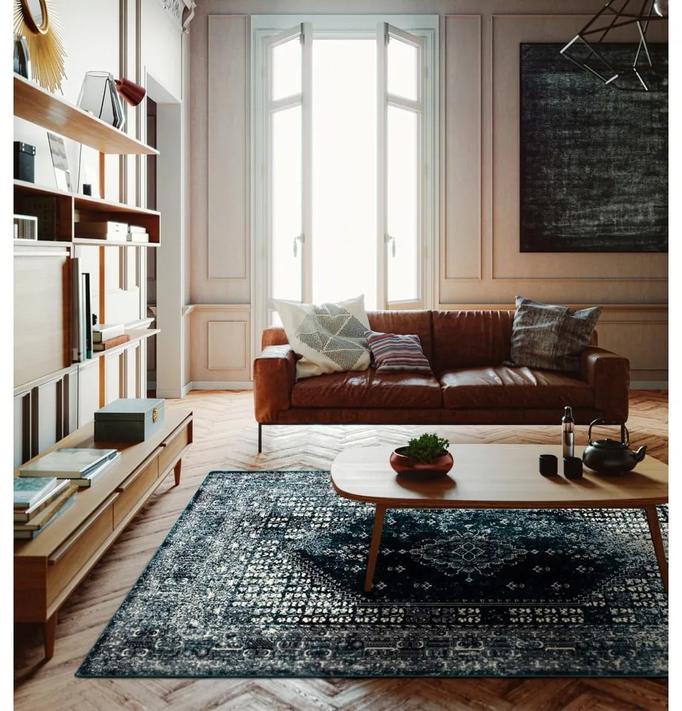 Covor în culoarea petrolului din lână 160x240 cm Eve – Agnella