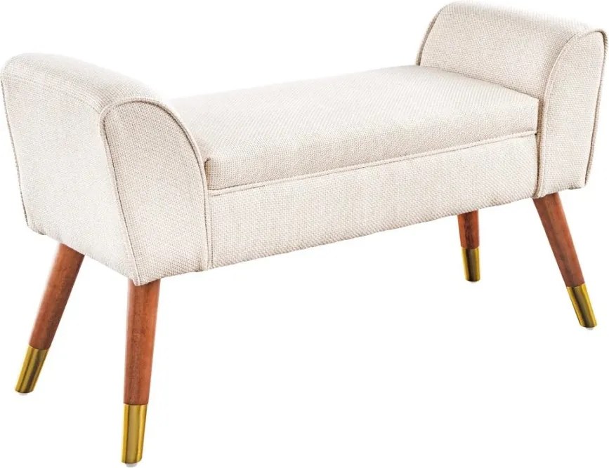 Bancheta eleganta, Tapitata Tesatura Structurata, Bej, Scarlett 90cm