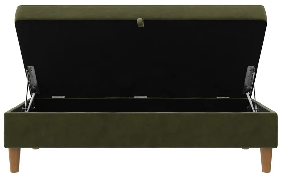 Taburet verde cu tapițerie din catifea Lilly – Støraa