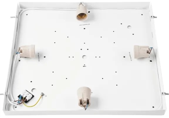 Plafonieră NATURAL SQUARE 4xE27/15W/230V 48x48 cm pin/alb